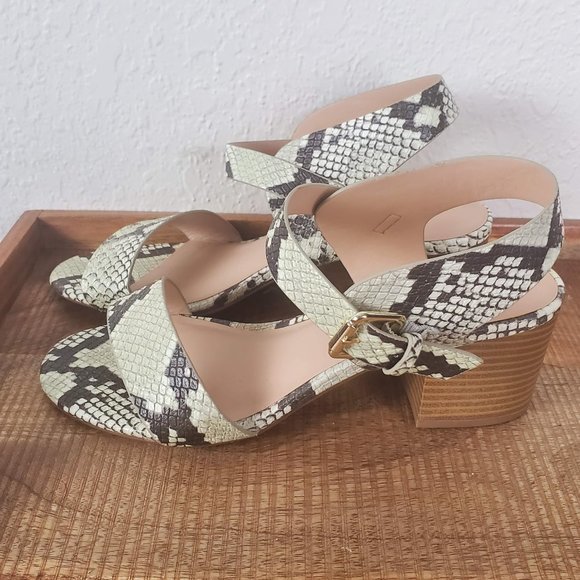 NWT Addition-Elle Sandals Faux Snake Skin Sling Back Size 8W - Picture 2 of 8